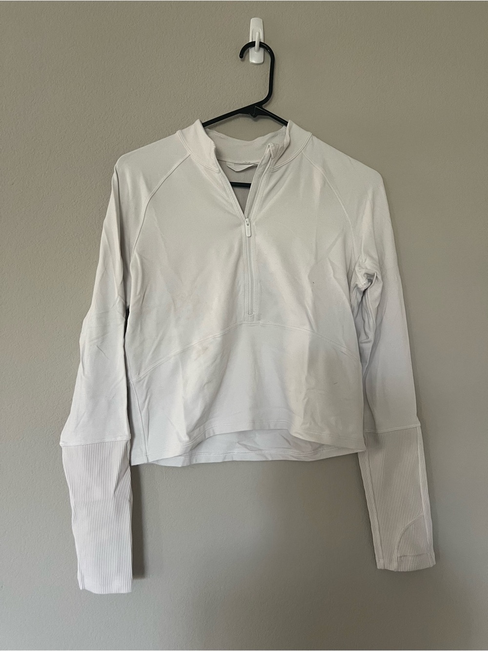 Lululemon Women's White Quarter-Zip Pullover Top
